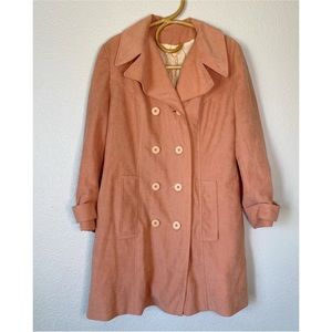 Vintage Pink Pea Coat Trench Coat Jacket